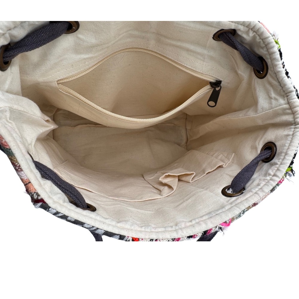 Demdaco Patchwork Backpack Adjustable Strap Boho … - image 8